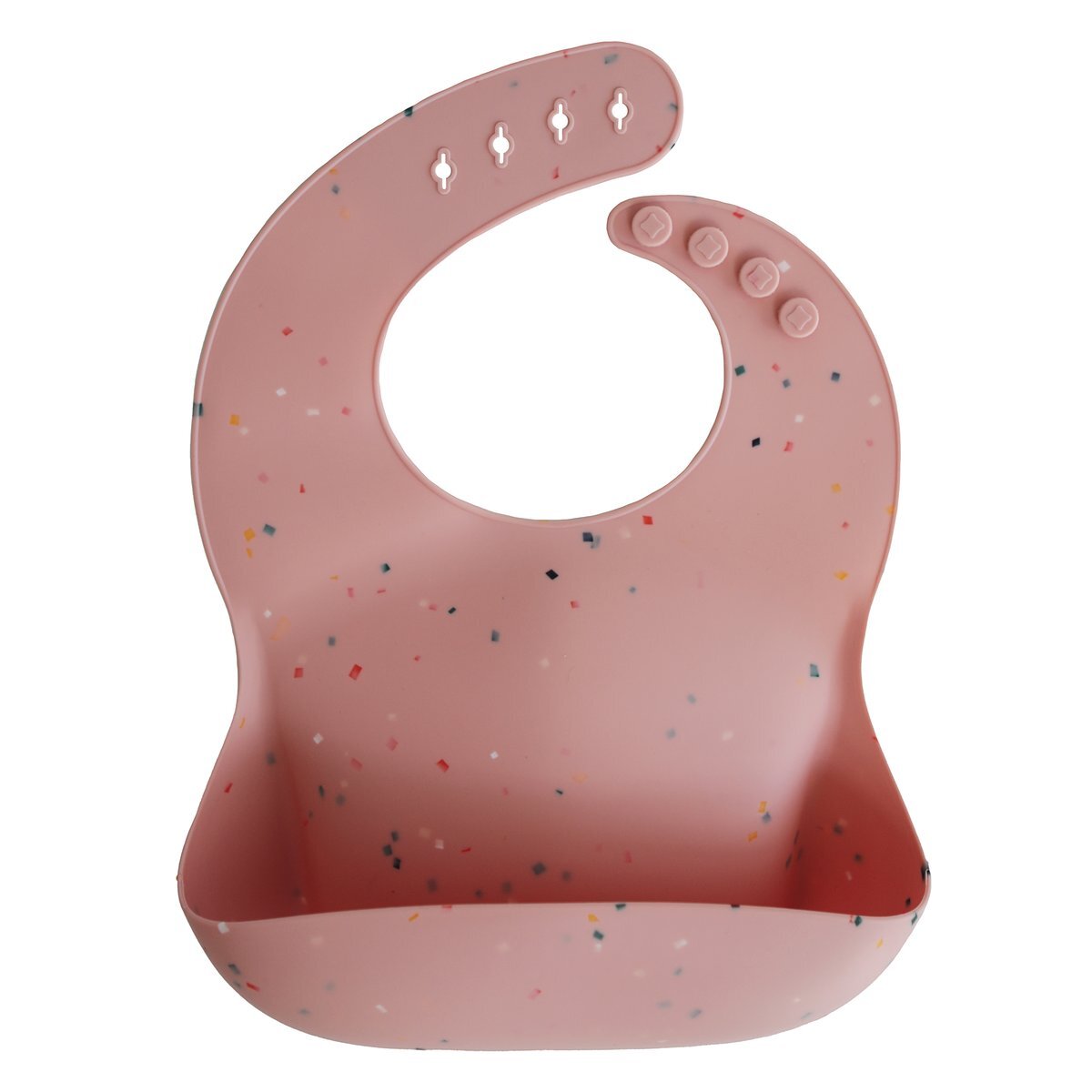 Mushie, Silicone Baby Bib Powder Pink Confetti