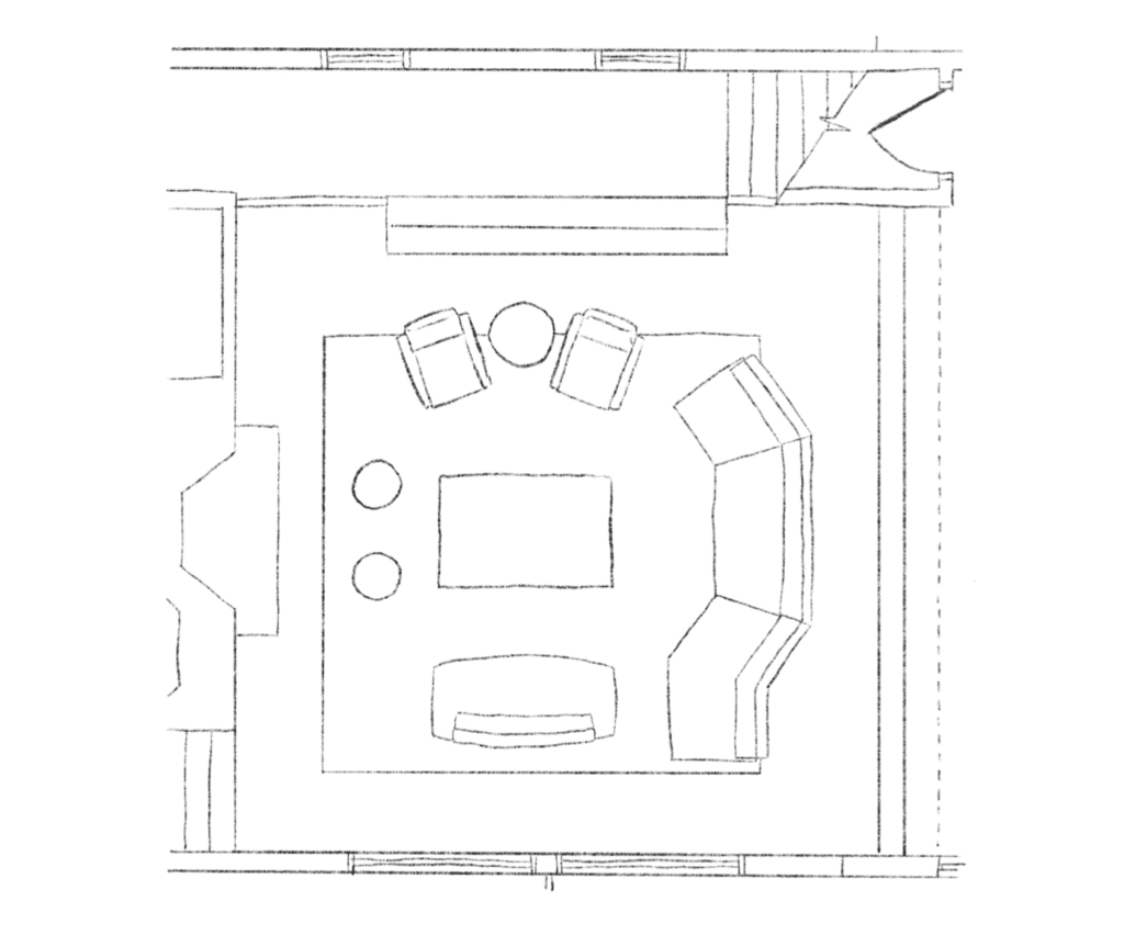 Living room layout rendering