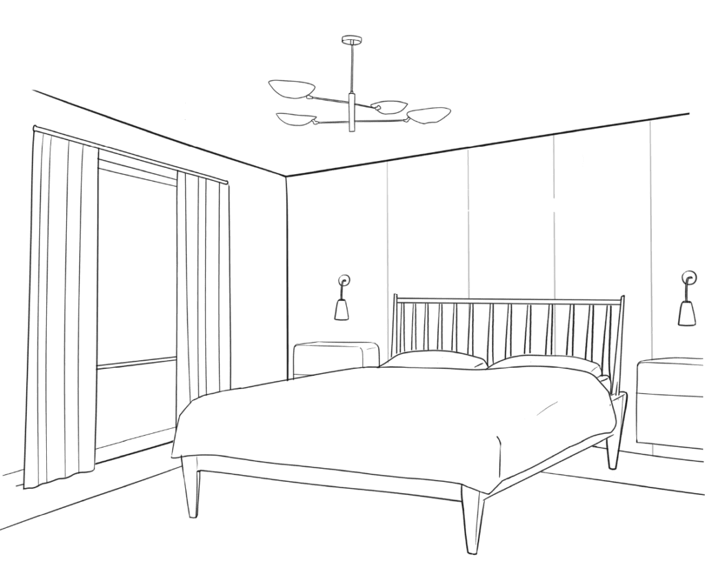 Primary bedroom floorplan